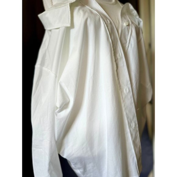 DKNY Cotton Poplin women’s buttoned closure oversized Top shirt size M - Picture 5 of 10